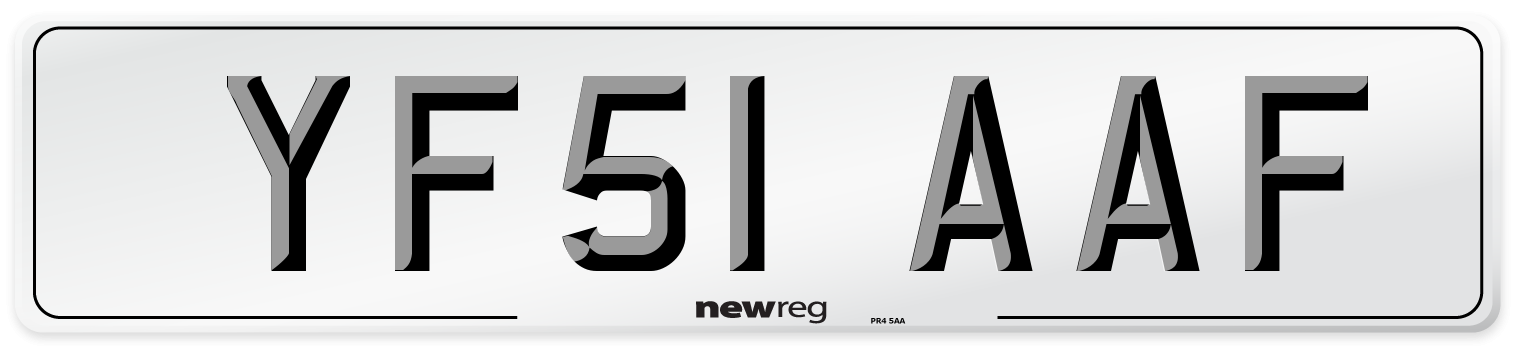 YF51 AAF Number Plate from New Reg